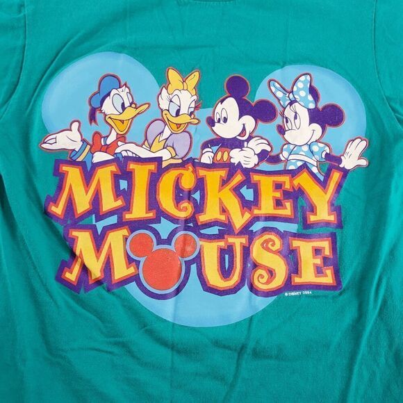 Vtg Mickey Mouse And Friends Shirt Mens Medium Green Short Sleeve Crew Neck Tee - Picture 5 of 9